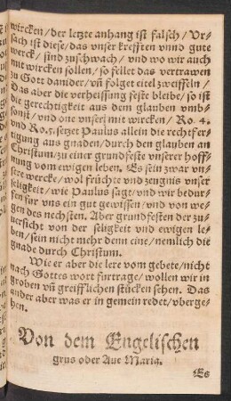 Von dem Engelischen grus oder Ave Maria.