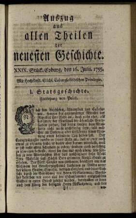 XXIX. Stück. Coburg, den 16. Julii. 1755.
