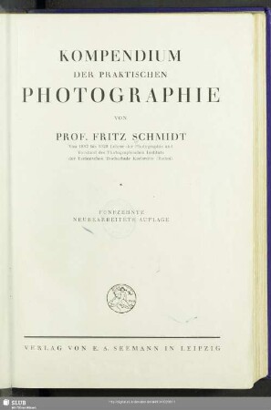 Kompendium der praktischen Photographie