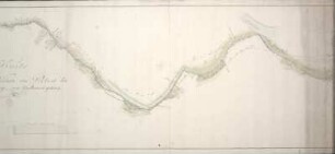 Karte vom Elb-Landdamm von Pretsch bis Wartenburg, ca. 1:5 000, Federzeichnung, ca. 1820 : Karte vom Elb-Landdamm von Pretsch bis Wartenburg, zum Nivellement gehoerig. - [Ca. 1:5 000] [S.l.] , [ca. 1820]. - 1 Kt. : kol. Federzeichnung ; 221 x 60 cm. - Am rechten Rand abgeschnitten