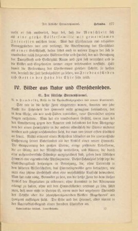 IV. Bilder aus Natur und Menschenleben