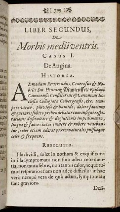 Liber Secundus, De Morbis medii ventris