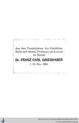Exlibris Nachlass Grieshaber