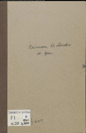 Kirchenbuchduplikat der evangelischen Gemeinde Heimsen, Kreis Minden (GHT 1841-1860) (Gemeinde: Evangelische Gemeinde Heimsen)