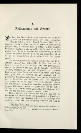 1, I. Abstammung und Geburt