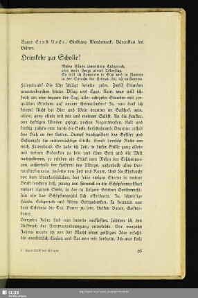 Heimkehr zur Scholle!