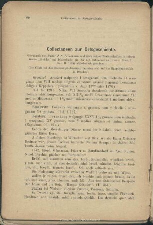 Collectaneen zur Ortsgeschichte