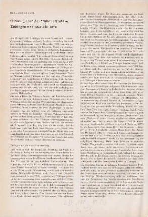 2-11 Sieben Jahre Landeshauptstadt Tübingen von 1945 bis 1952