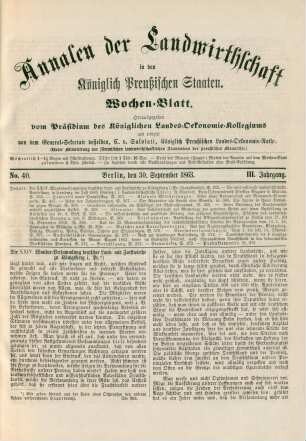 No. 40. Berlin, den 30. September 1863. III. Jahrgang.
