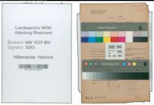 Entnazifizierung Heinrich Hillemacher , geb. 04.02.1901 (Steinbruchmeister)