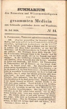 14. Juli 1838. No 14.