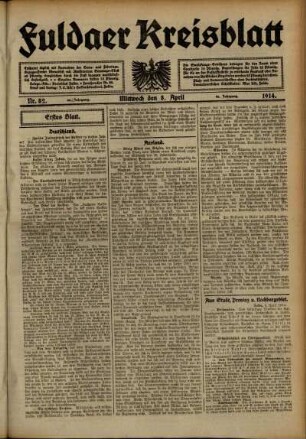 Ausgabe vom Mittwoch, den 08. April 1914.