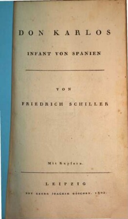Don Karlos, Infant von Spanien