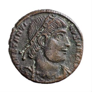 Münze, Follis, Aes 4, 333 n. Chr.