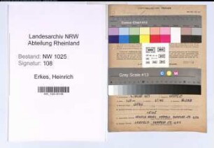 Entnazifizierung Heinrich Erkes , geb. 04.01.1887 (Kohlenhaendler)