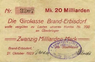 Gutschein - 20 Milliarden Mark
