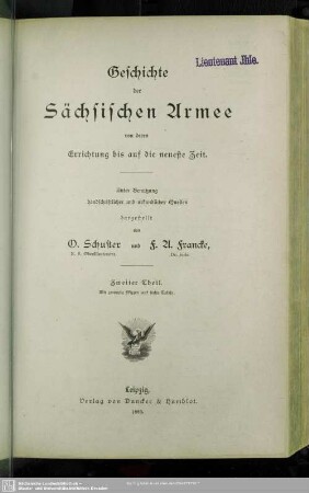 2: Geschichte der Sächsischen Armee von deren Errichtung bis auf die neueste Zeit : Unter Benutzung handschriftlicher und urkundlicher Quellen