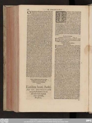 Beati Anselmi liber, qui speculum evangelici sermonis, alias stimulus amoris inscirbitur, explicit. Eiusdem beati Anselmi In Homiliam evangelii secundum Lucam: Intravit Iesus in quodam casellum, Praefatio.