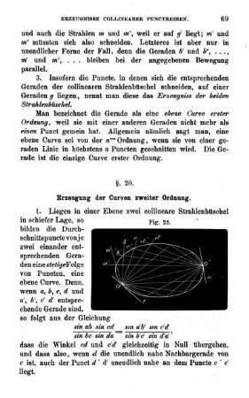 § 20. Erzeugung der Curven zweiter Ordnung.