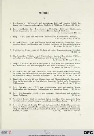 Möbel (Nr. 1-197)