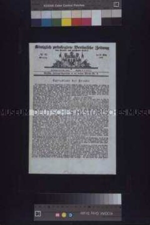 Extrablatt der Freude. Königlich Privilegirte Berlinische Zeitung (Vossische Zeitung), Nr. 67; 20. März 1848