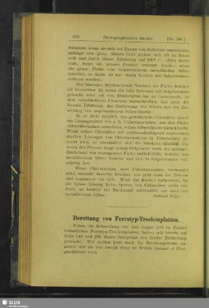 Bereitung von Ferrotyp-Trockenplatten