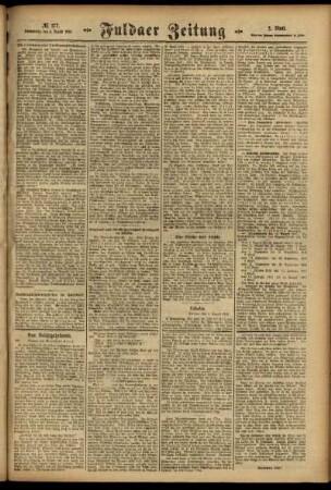 Zweite Ausgabe vom Donnerstag, den 03. August 1916.