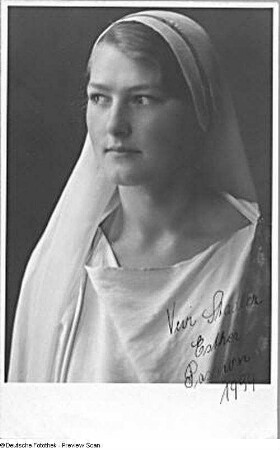 Passionsspiel Oberammergau 27.09.1934 zum 300-jährigen Jubiläum der Festspiele. Vera Stadler als Esther