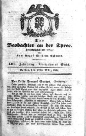 13. Stück, 27. März 1854