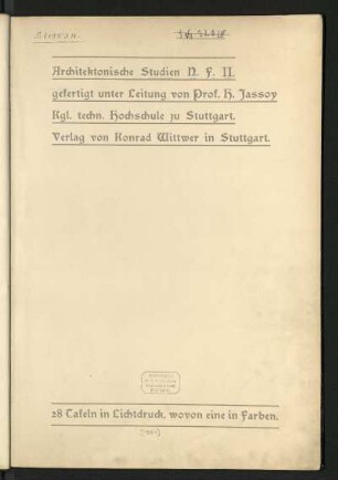 1901: Architektonische Studien