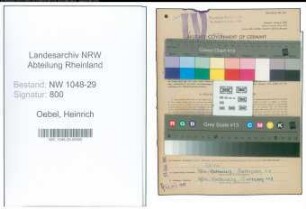Entnazifizierung Heinrich Oebel , geb. 28.06.1903 (Beamter)