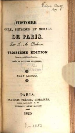 Histoire civile, physique et morale de Paris. 2