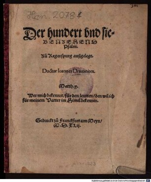 Der hundert und siebenzehend Psalm