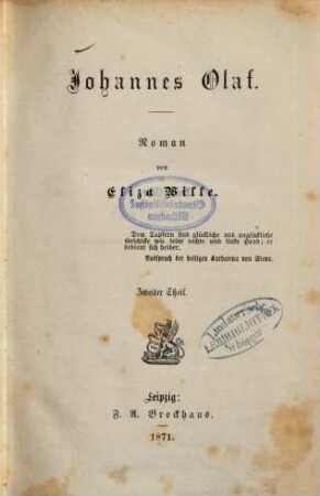 Johannes Olaf : Roman, 2