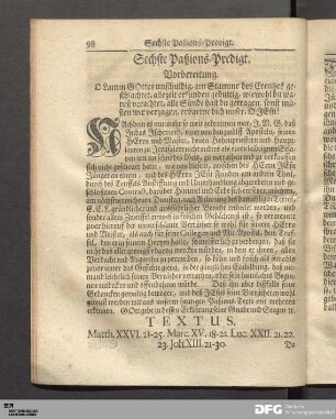 Sechste Paßions-Predigt.