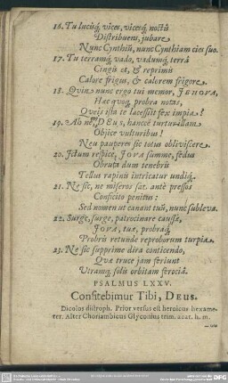 Psalmus LXXV. Consitebimur Tibi, Deus