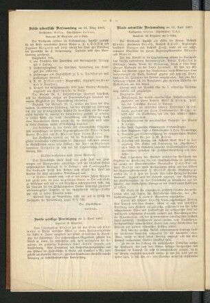 Vierte ordentliche Versammlung am 16. April 1887
