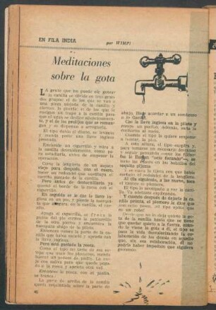 Meditaciones sobre la gota : En fila india
