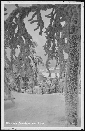 Auersberg. Blick vom Auersberg nach Sosa - Winter