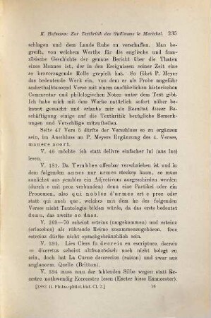 Zur Textkritik des Guillaume le Maréchal