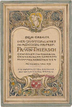 Pfann, Paul; Graphische Arbeiten - Verzierungsmotiv mit Inschrift (Ansicht)