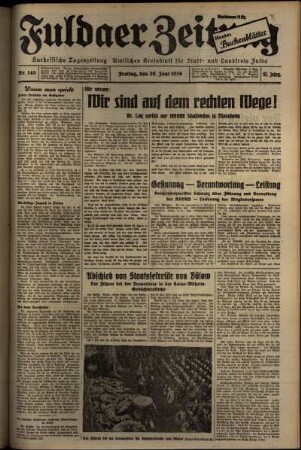 Ausgabe vom Freitag, den 26. Juni 1936.