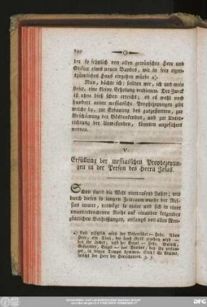 V. Erfüllung der messiaschen Prophezeyungen in der Person des Herrn Jesus.