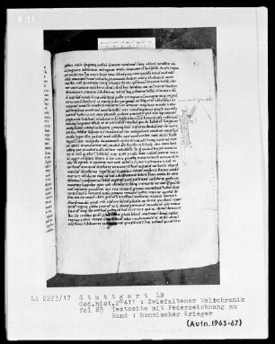 Ekkehardus Uraugiensis - Chronicon universale — Hunnischer Krieger, Folio 83recto