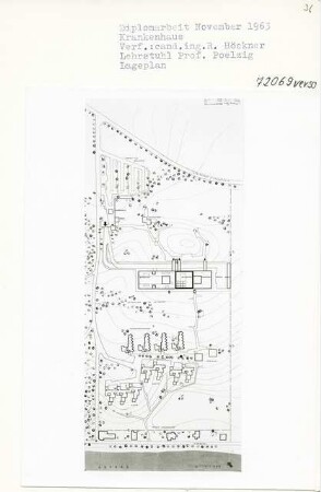 Krankenhaus (Diplomarbeit bei Peter Poelzig): Lageplan 1:500