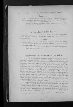 Verhandlungen mit Schweden. - 1344 Mai 30.