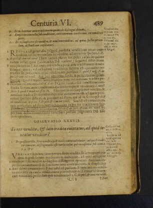 Observatio XXXVII. Si res vendita, et iam tradita euincatur, ad quid teneatur venditor?