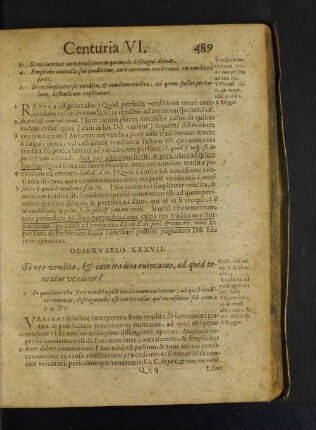 Observatio XXXVII. Si res vendita, et iam tradita euincatur, ad quid teneatur venditor?