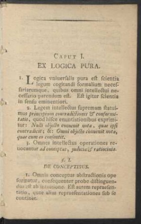 Caput I. Ex Logica Pura