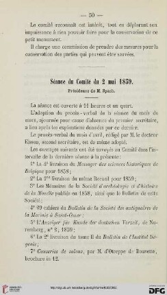 Séance du Comité du 2 mai 1859